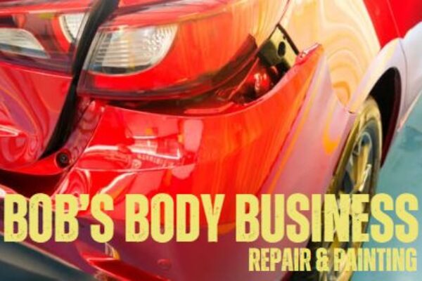 Car graphic with Bob's Body Business on front