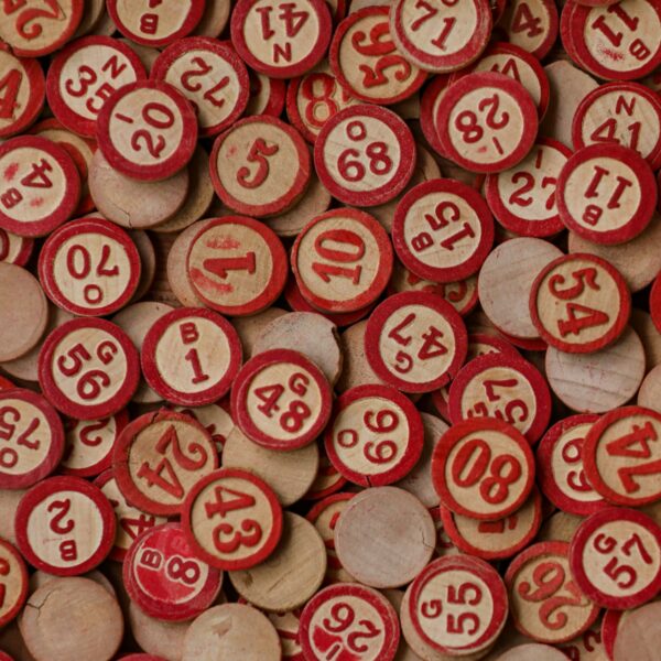 Wooden Bingo number chips