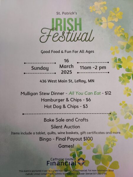 A flyer about the Irish Festival